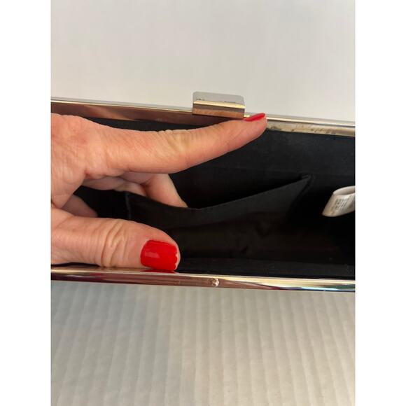 Shiny Black Croc embossed clutch wallet womens - Picture 10 of 15